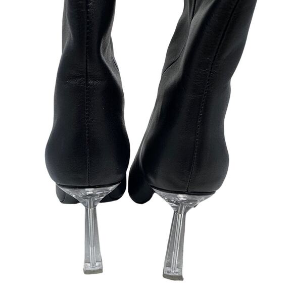 Raye Elo x Revolve Black Leather Boots Clear Heel size 9 - Picture 6 of 15